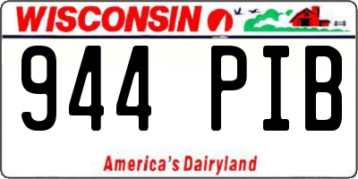 WI license plate 944PIB