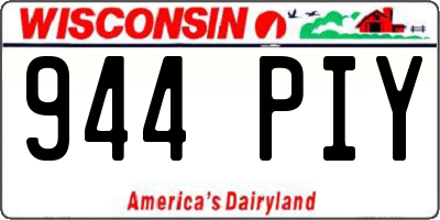 WI license plate 944PIY