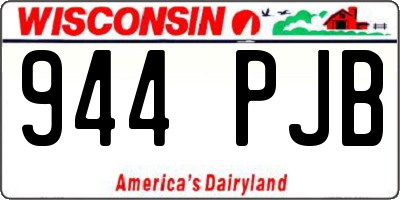 WI license plate 944PJB