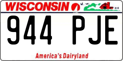 WI license plate 944PJE