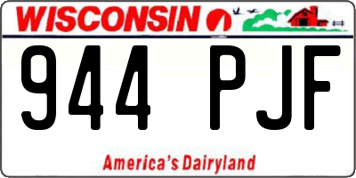 WI license plate 944PJF