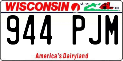 WI license plate 944PJM