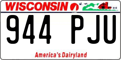 WI license plate 944PJU