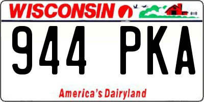 WI license plate 944PKA