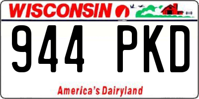 WI license plate 944PKD