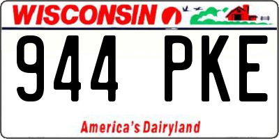 WI license plate 944PKE