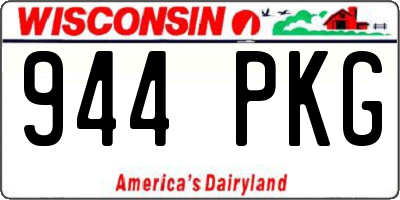 WI license plate 944PKG