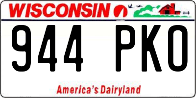WI license plate 944PKO