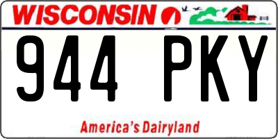 WI license plate 944PKY
