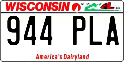 WI license plate 944PLA