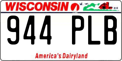 WI license plate 944PLB