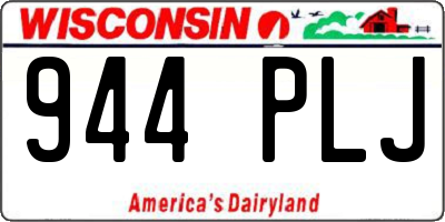 WI license plate 944PLJ