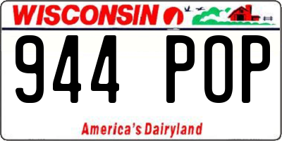 WI license plate 944POP