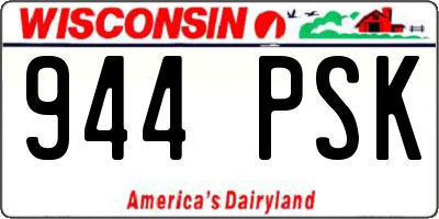WI license plate 944PSK