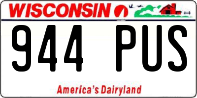 WI license plate 944PUS