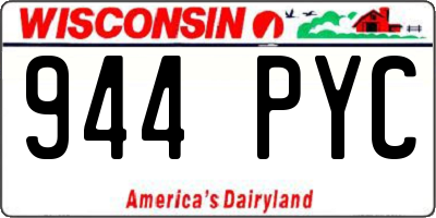 WI license plate 944PYC
