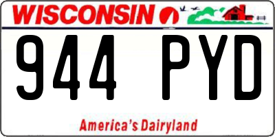 WI license plate 944PYD