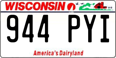 WI license plate 944PYI