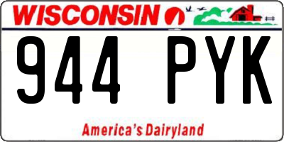 WI license plate 944PYK
