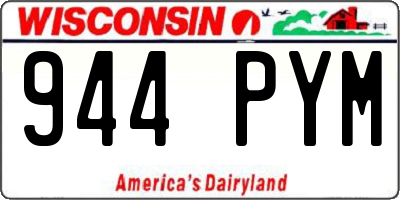 WI license plate 944PYM