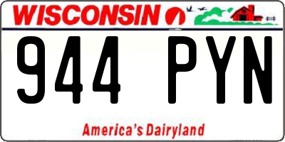 WI license plate 944PYN