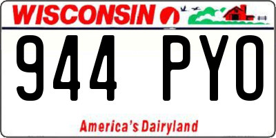 WI license plate 944PYO