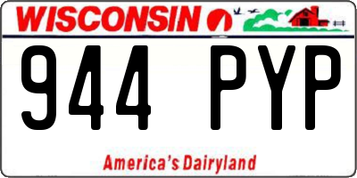 WI license plate 944PYP