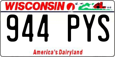 WI license plate 944PYS