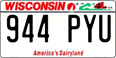 WI license plate 944PYU