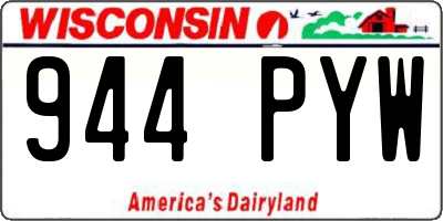 WI license plate 944PYW