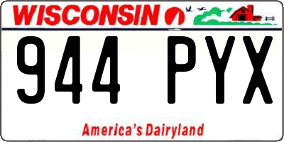WI license plate 944PYX