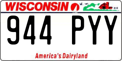 WI license plate 944PYY