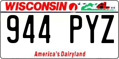 WI license plate 944PYZ