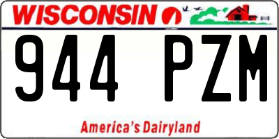 WI license plate 944PZM