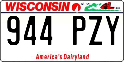 WI license plate 944PZY