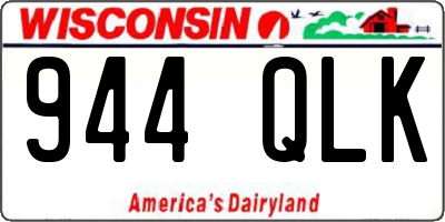 WI license plate 944QLK