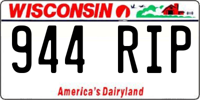 WI license plate 944RIP