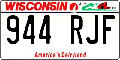 WI license plate 944RJF