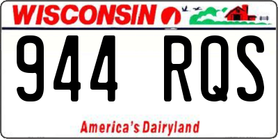 WI license plate 944RQS