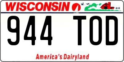 WI license plate 944TOD