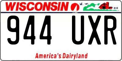 WI license plate 944UXR