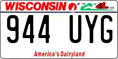WI license plate 944UYG