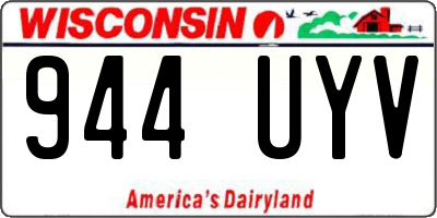 WI license plate 944UYV