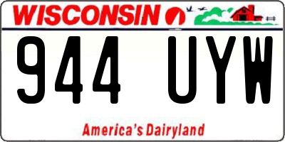 WI license plate 944UYW