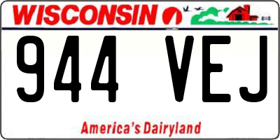 WI license plate 944VEJ