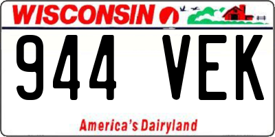 WI license plate 944VEK