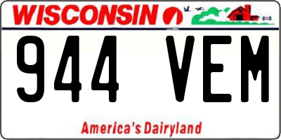 WI license plate 944VEM