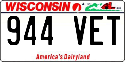 WI license plate 944VET