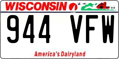 WI license plate 944VFW