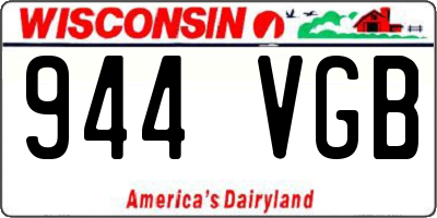 WI license plate 944VGB